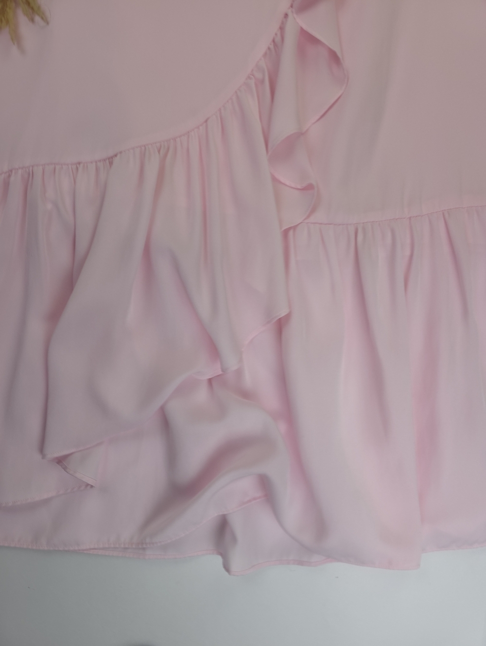 New Kaari Blue Soft Pink Ruffle Wrap Skirt Sz 12 P - Picture 5 of 7